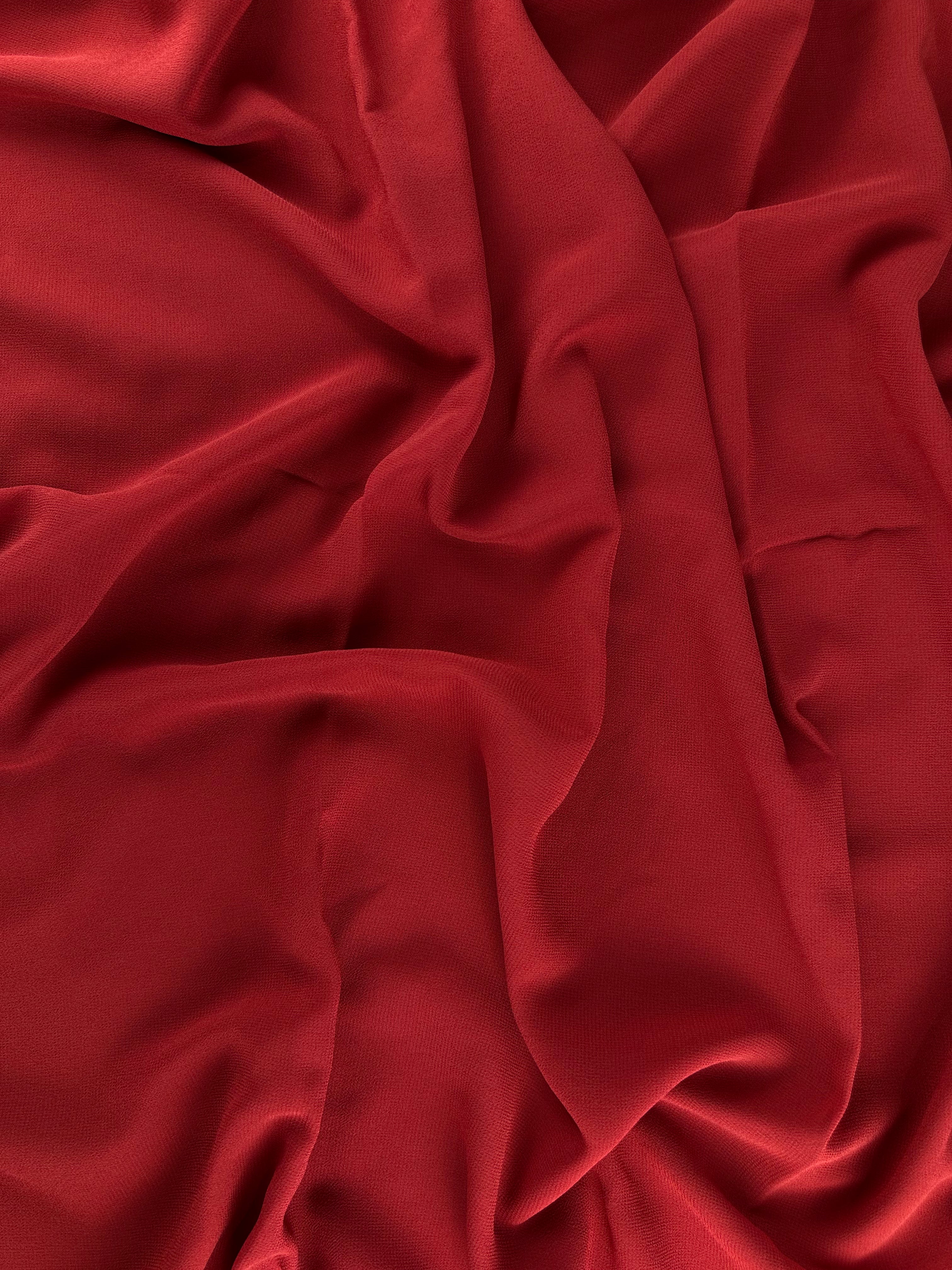 Vibrant Red Premium Chiffon Hijab